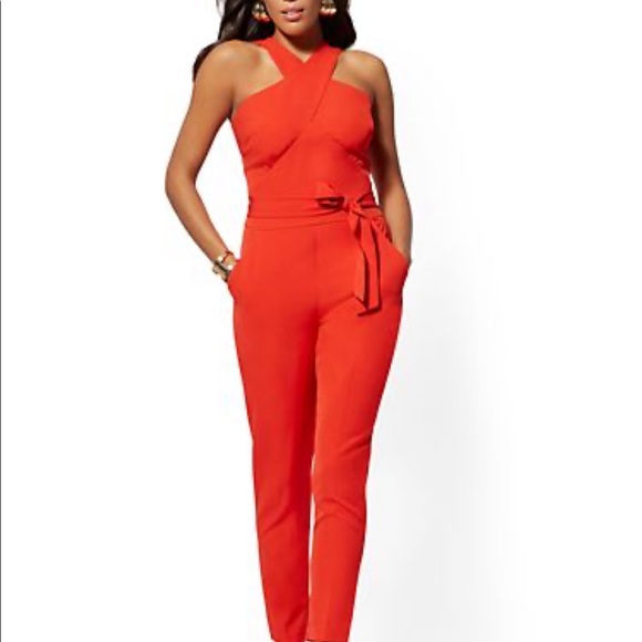 NY&CO Red Crisscross Jumpsuit! - Picture 1 of 9